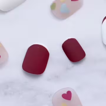 法式紅白愛心亮面&times;穿戴式手指甲片&times;二十四入