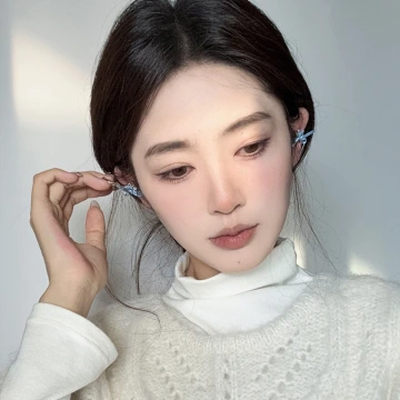 寶藍小珠灰白亮面×穿戴式手指甲片×二十四入 .avif