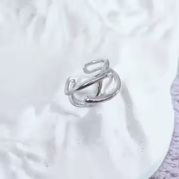 黑方框幾何線條×三套件戒指組