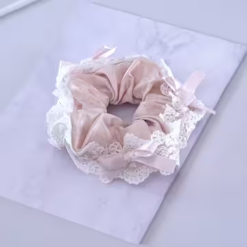 甜美蕾絲蝴蝶結×大腸圈髮束×共二色
