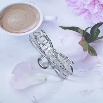 經典蝴蝶結緞帶×鯊魚夾