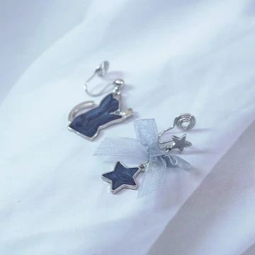 寶藍小珠灰白亮面×穿戴式手指甲片×二十四入 .avif