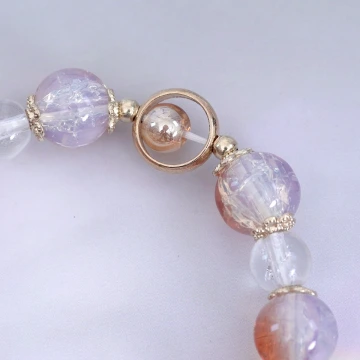 晶球貝殼花紫琉璃×固定式串珠手鍊×紫色.avif