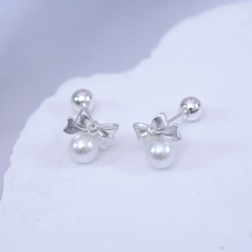 925銀針×蝴蝶結珍珠×轉珠耳環.avif