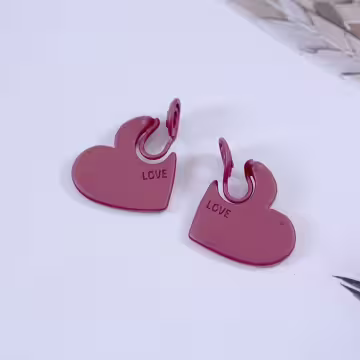 LOVE霧質紅心&times;蚊香盤U型耳夾