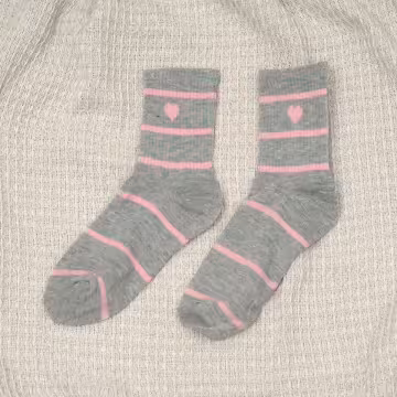 粉灰少女心&times;中筒襪&times;三雙套件襪子組