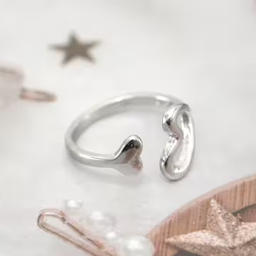 925銀飾&times;此心彼心&times;開口戒指