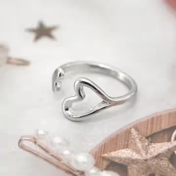 925銀飾&times;此心彼心&times;開口戒指