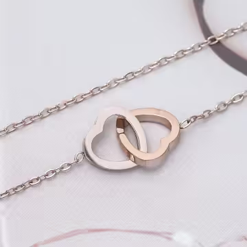 316鋼飾&times;心心相印&times;鎖骨項鍊&times;玫瑰金