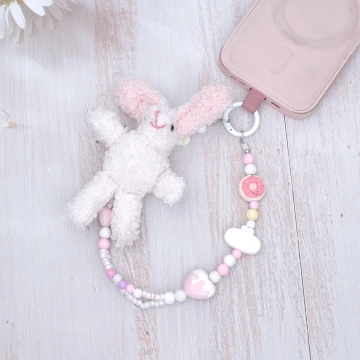 絨毛兔寶寶&times;手機腕帶掛繩&times;黑色.avif