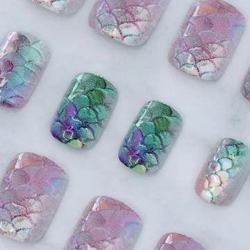 粉紅貓眼夢幻小花亮面×穿戴式手指甲片×二十四入.avif