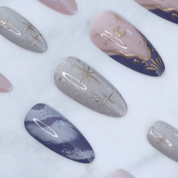 貓眼線條愛心亮面&times;穿戴式手指甲片&times;二十四入.avif