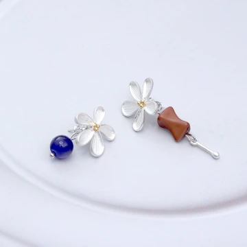 小清新黃雛菊&times;不對稱吊墜耳環.avif